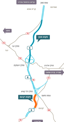 מפה של מקטע יקנעם